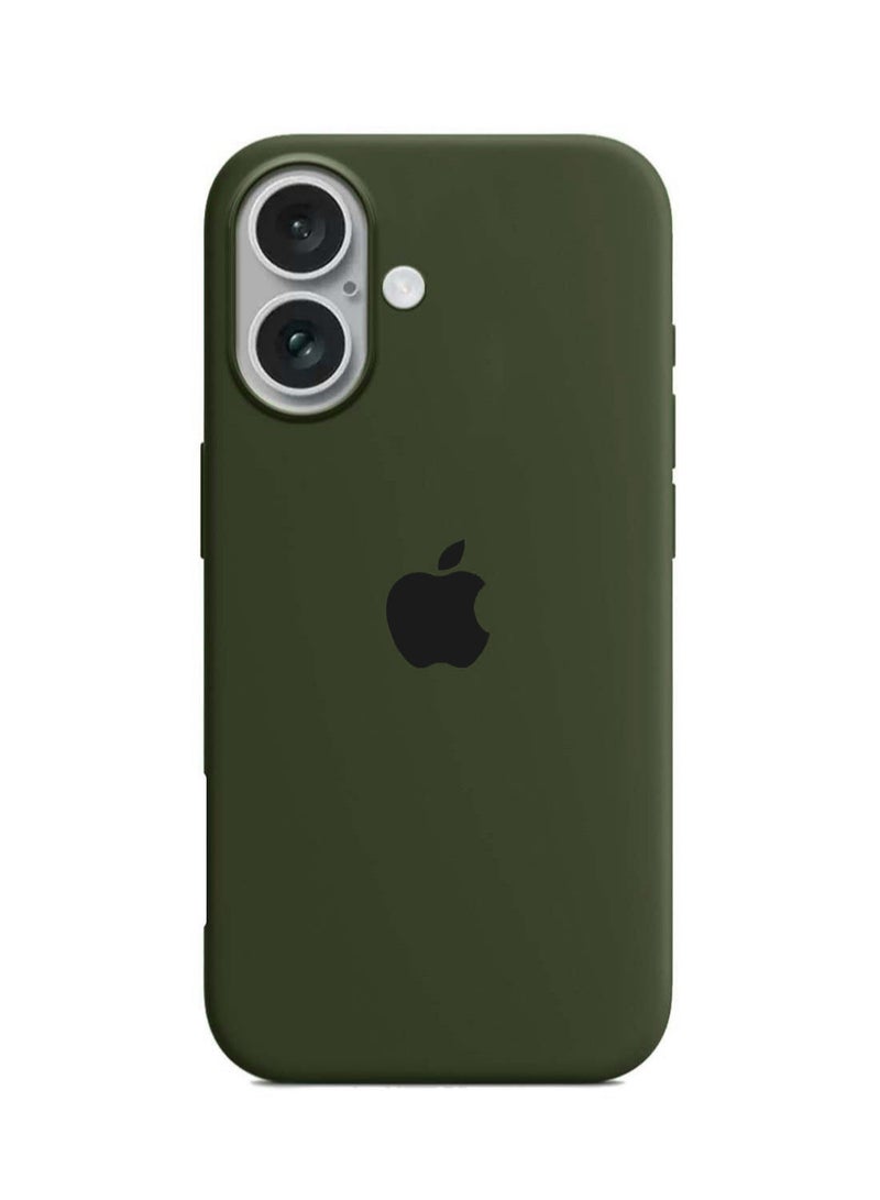 Wtech Apple iPhone 16 2024 Premium Soft Liquid Silicone Case Cover - Dark Green