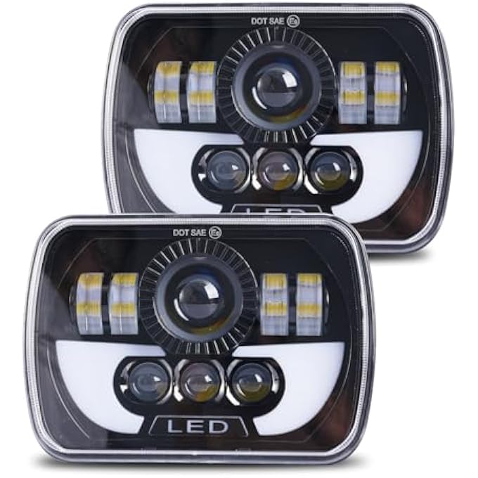 rayihni 2Pcs130W Rectangular 5X7 6X7 Inch Headlight800 Brightness Xenon White H6054 H5054 Headlight Compatible With 19962017 Chevy Express 150025003500HiLow Sealed BeamIp68Dot - Image 1
