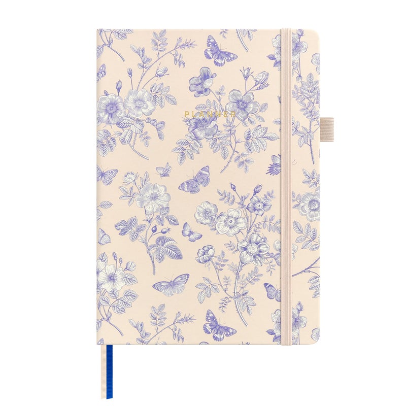 &And Per Se ⩓ Per Se Undated Planner â€“ A5 Weekly & Monthly Goal Planner for 72 Weeks (1.5 Years) â€“ Hardcover with Monthly Tab Stickers, Back Pocket & Habit Tracking (Blue Flowers) - Image 1
