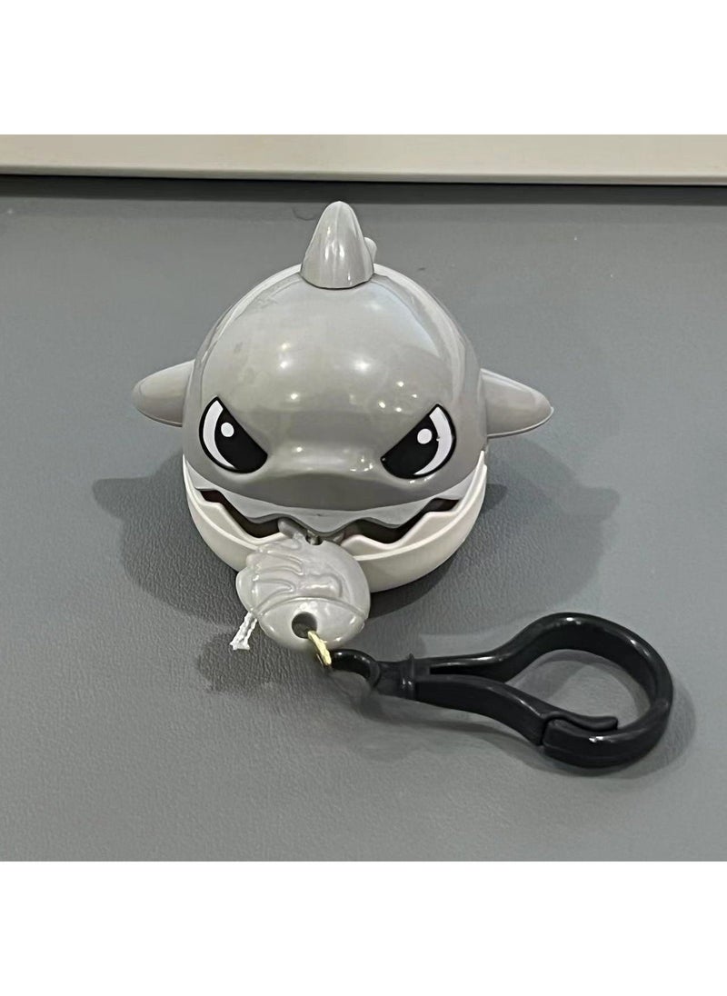 Trendy Shark Keychain Bite Novelty Stress Relief Toy Grey Shark-Buckle 