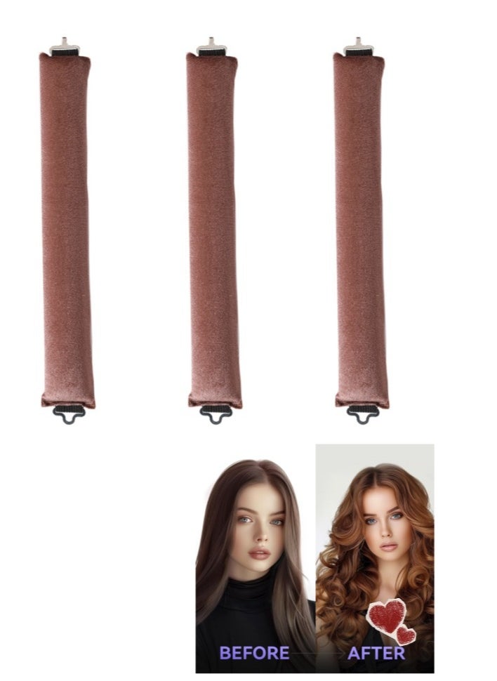 3 Pieces Heatless Hair Curler Overnight Rods Heatless Hair Curler,Heatless Curling for All Hair Types,No Heat Curlers Hair Curlers To Sleep Brown - pzsku/Z1E0CB7556E8F49219BDAZ/45/_/1732868478/e6fbfc8c-a98d-4896-ab15-2feda8b2f77a