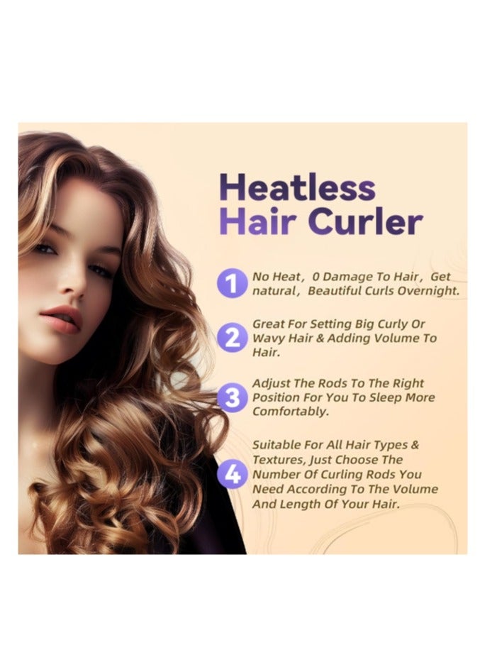 OASIS-TH 3 Pieces Heatless Hair Curler Overnight Rods Heatless Hair Curler,Heatless Curling for All Hair Types,No Heat Curlers Hair Curlers To Sleep Brown - Image 2