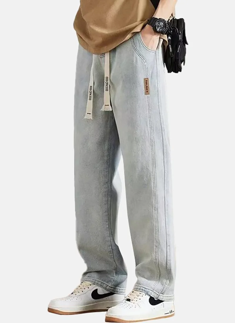 يونيكي Grey Straight Fit Mid-Rise Clean Look Stretchable Jeans