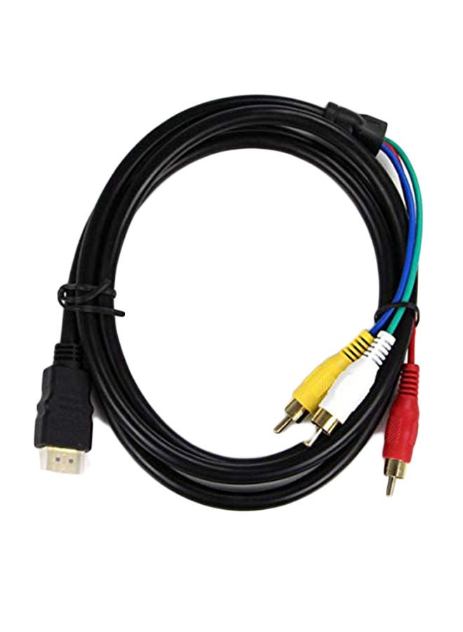 NIBEMINENT HDMI Male to 3-RCA Component Audio Converter Cable for HDTV Black 