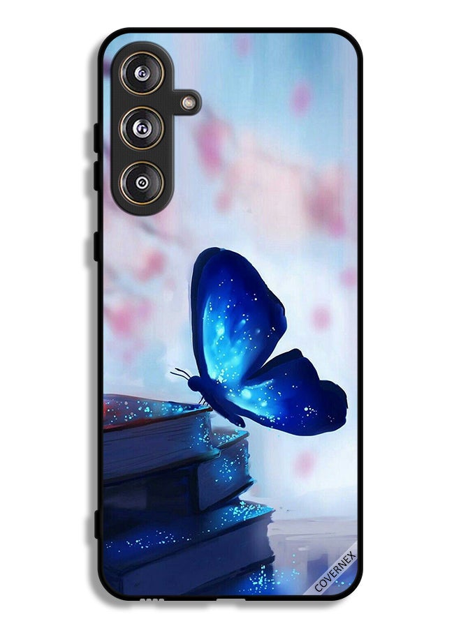 Covernex Samsung Galaxy M55 5G Protective Case Cover Butterfly Sitting On Books - Image 1