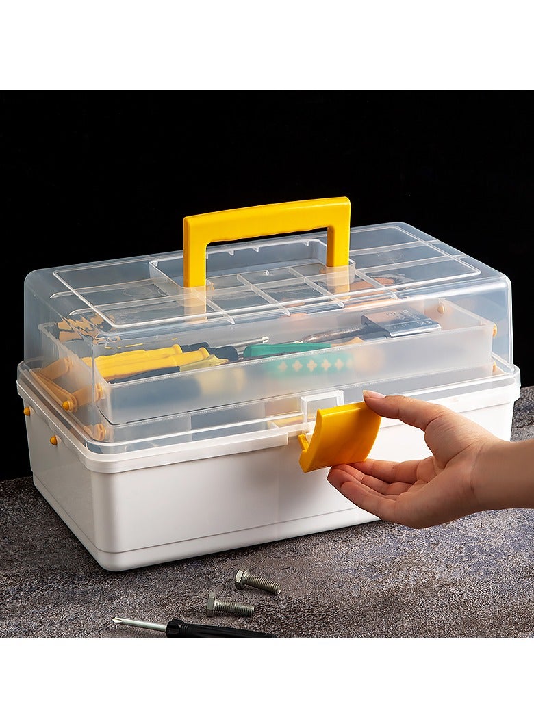 Alissa Plastic Makeup Drawers Organizer Cabinet 3 Tier Drawer Box Toys Stationery Storage Container Foldable 180° Flip Lid Organiser for Home Office Vanity Countop Cosmetics Drawer Storage Box - Image 1