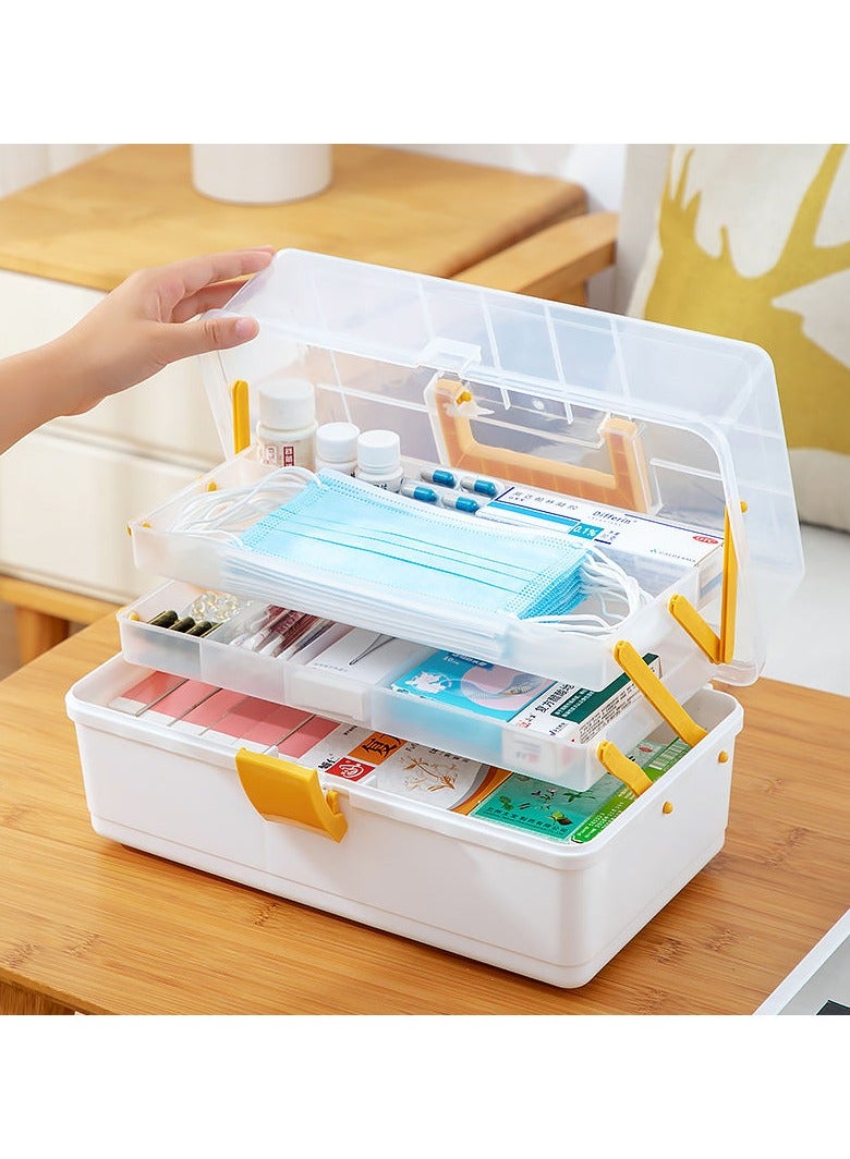 Alissa Plastic Makeup Drawers Organizer Cabinet 3 Tier Drawer Box Toys Stationery Storage Container Foldable 180° Flip Lid Organiser for Home Office Vanity Countop Cosmetics Drawer Storage Box - Image 2