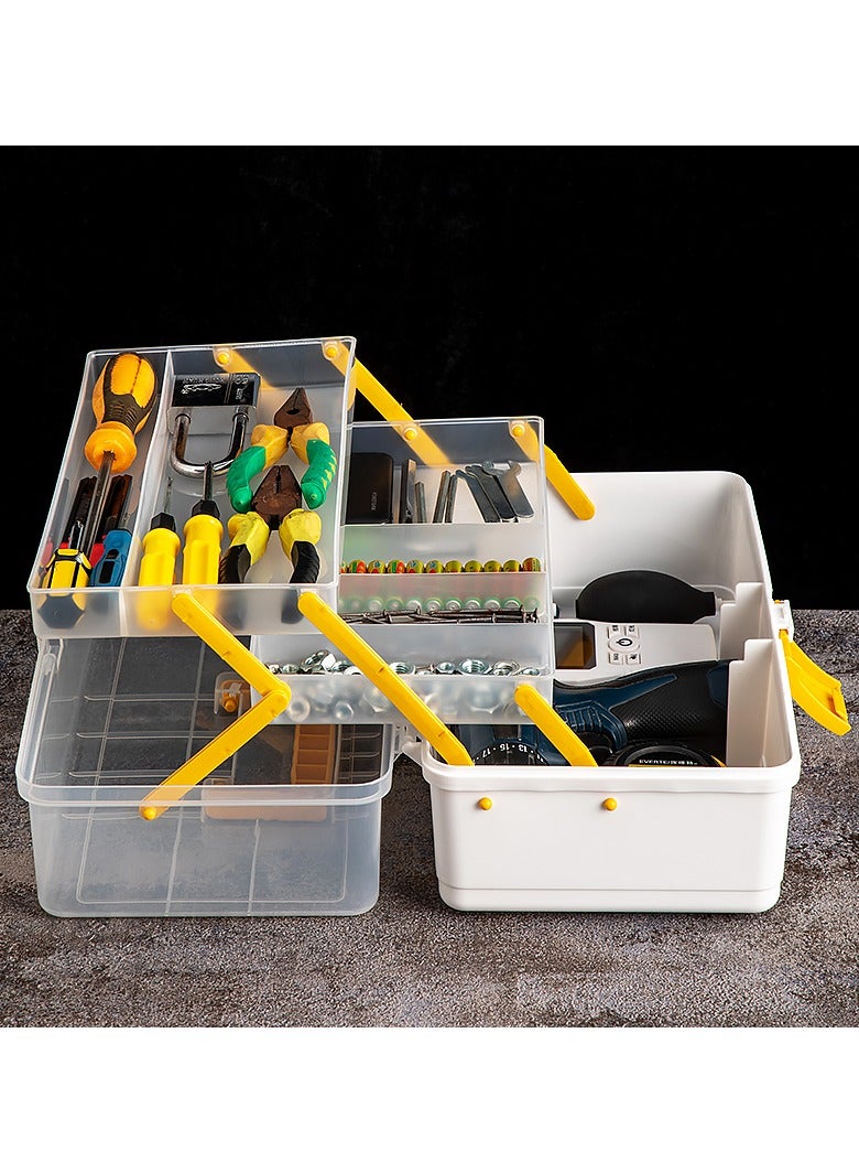 Alissa Plastic Makeup Drawers Organizer Cabinet 3 Tier Drawer Box Toys Stationery Storage Container Foldable 180° Flip Lid Organiser for Home Office Vanity Countop Cosmetics Drawer Storage Box - Image 3