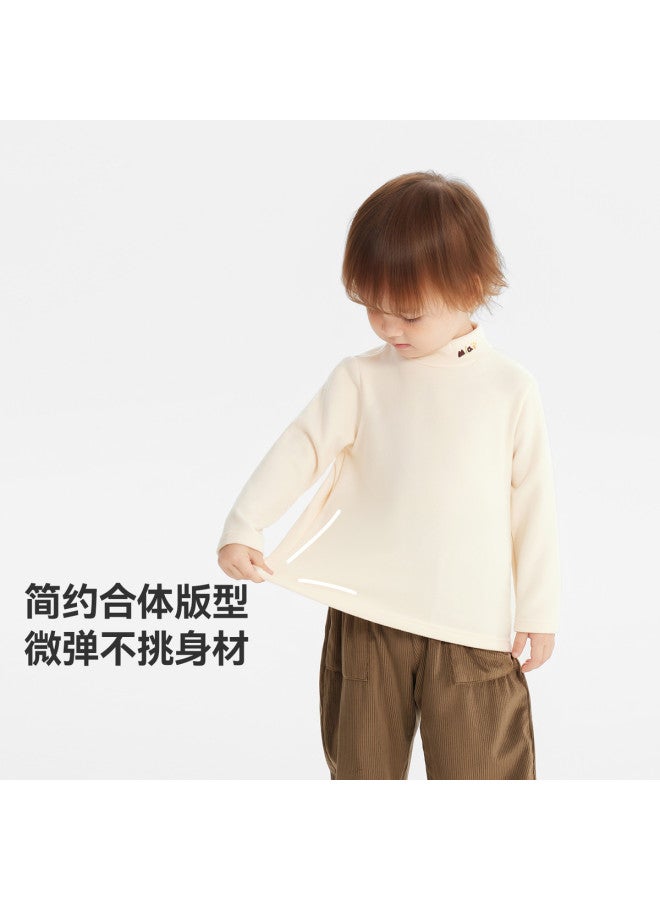 Heating] Baby Base Layer Shirt Autumn Winter Boys T-shirt Long Sleeve Warm Top Half High Neck Children Girls Casual - Image 4