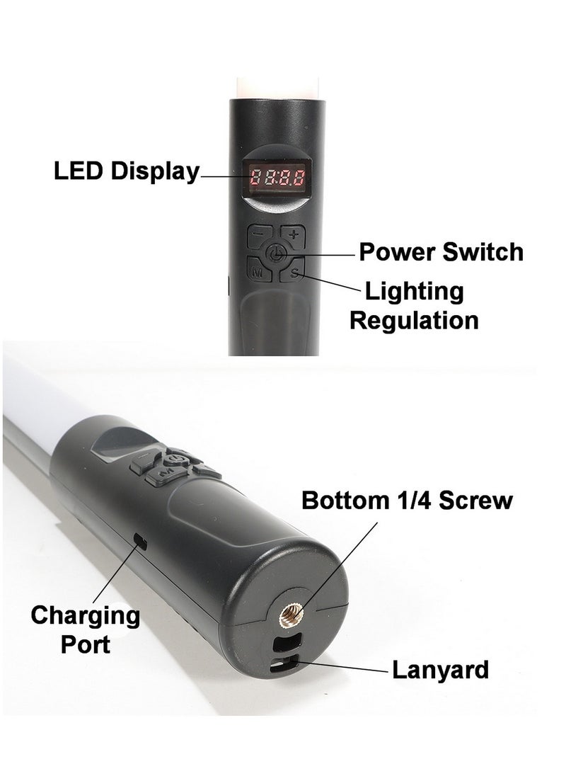RATSAW - Handheld RGB Tube LED Video Light Stick Atmosphere Light Camera Light Built In Battery And Remote Control OLED Display Suitable for Various Scenes - Image 1