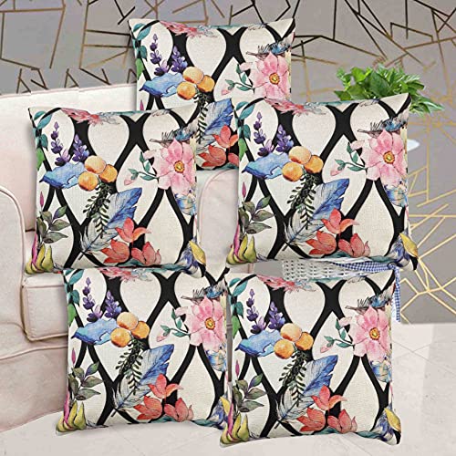 IM FAB® Jute 3D Printed Cushion Cover Set of 5 Pcs(12 X 12 Inchs or 30 x 30 cm) - Image 1