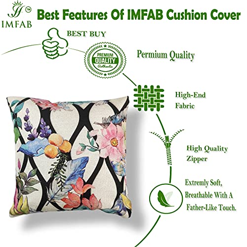 IM FAB® Jute 3D Printed Cushion Cover Set of 5 Pcs(12 X 12 Inchs or 30 x 30 cm) - Image 4