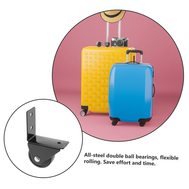 عجلات دواليب بديلة ثقيلة الوزن 2 قطعة للحقائب والأثاث والخزائن والمحامل الفولاذية الصناعية - Image 4