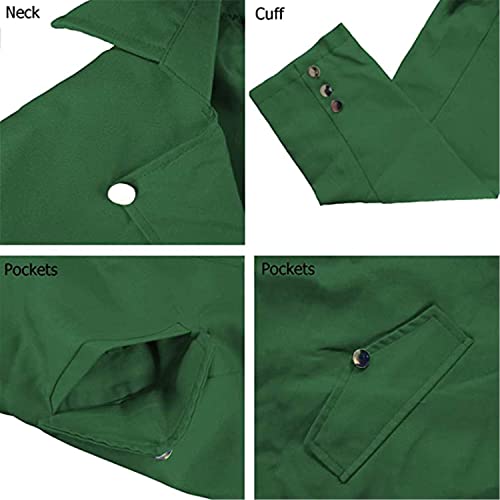 SIAEAMRG Renaissance Steampunk Tailcoat Halloween Costumes for Boys, Medieval Pirate Vampire Victorian Jacket Vintage Frock Coat Children Kids (Green, L) - Image 4
