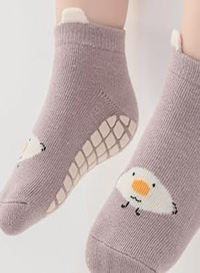 Abhaymart Baby Socks Set, Antislip Socks for New Born Baby 1-3 Years, Non Slip Grip Ankle Socks with Non Skid Soles for Infants Socks for Toddler Girls Boys 12-36 Month Baby Shower Gifts. (5 pair) - Image 3
