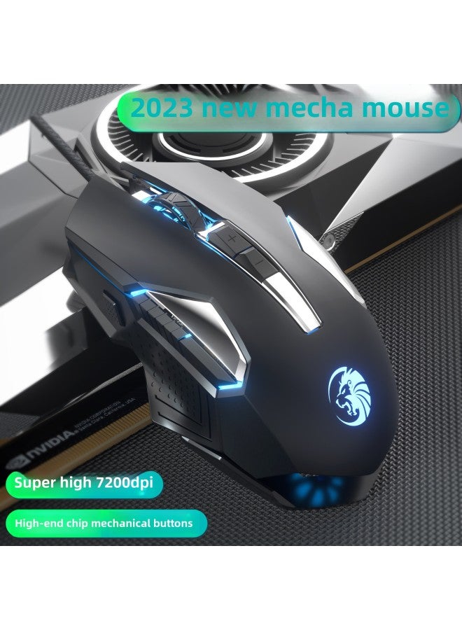 C8 Dome Lion Video Game Mouse Office Game Hardware Macro-Color:C8 Wired Black Mute - Image 2