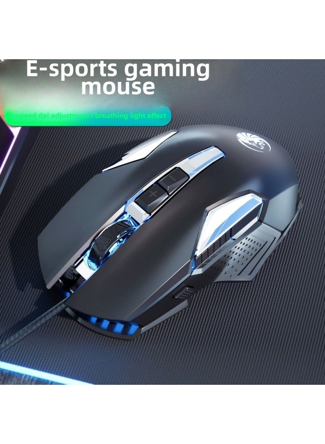 C8 Dome Lion Video Game Mouse Office Game Hardware Macro-Color:C8 Wired Black Mute - Image 5