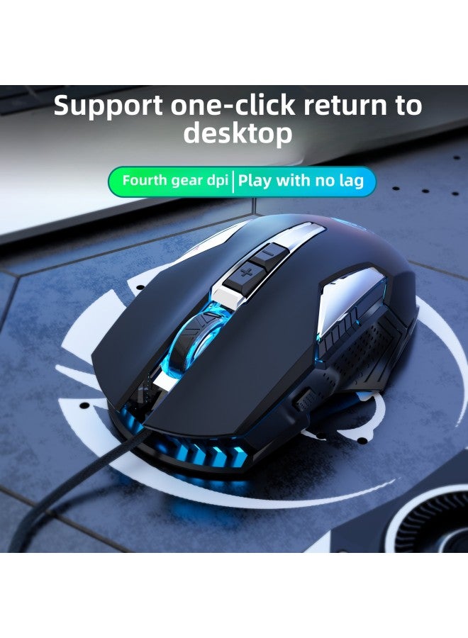C8 Dome Lion Video Game Mouse Office Game Hardware Macro-Color:C8 Wired Black Mute - Image 4