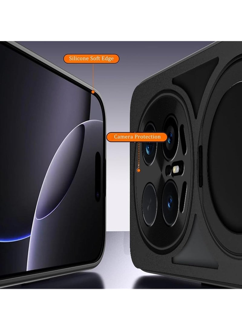 عام غطاء متوافق مع Honor Magic 8 Pro 5G [يدعم الشحن اللاسلكي] - تصميم ثنائي الوظيفة من المعدن المفرغ للتبريد والمقاوم للسقوط، مع حامل مغناطيسي دوّار 360° - Image 4