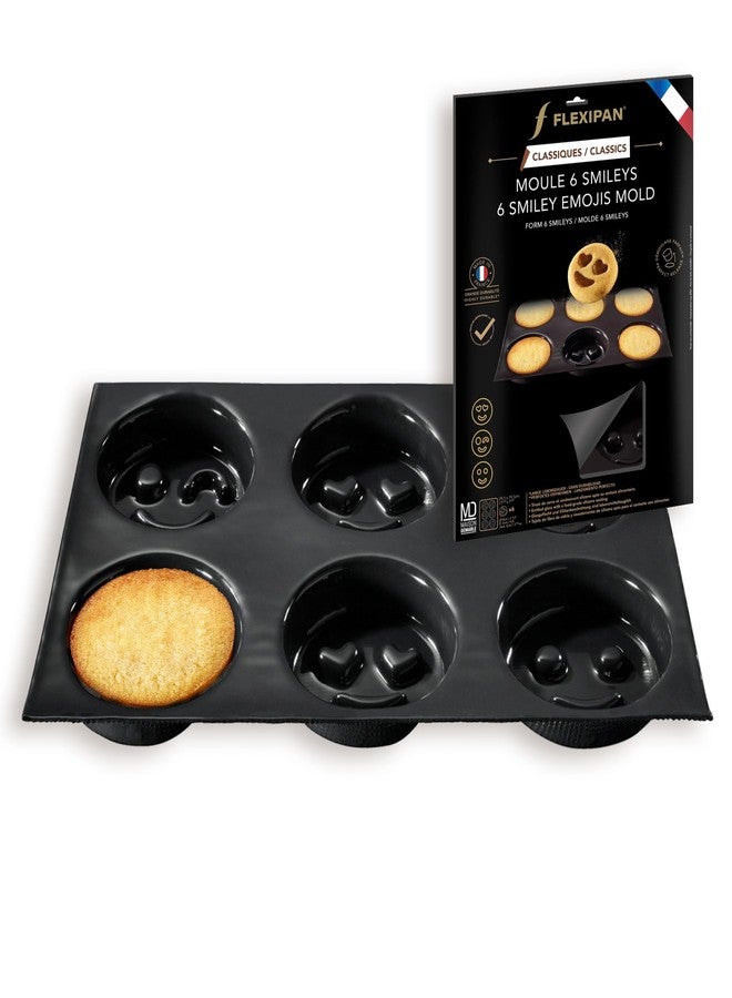 SILPAT Flexipan by Silpat® #1 Original Non-Stick Baking Mold Handcrafted in France Since 1965 - Trusted by World-Class Chefs - Certified Food Safe Flexipan® Technology (6 Smiley Emojis Mold) - Image 1