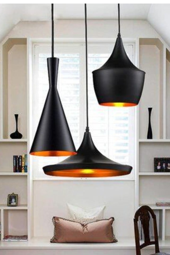 Modern Black Triple Pendant Ceiling Chandelier - Indoor Lighting Fixture for Kitchen, Dining Room, Living Room - Image 1