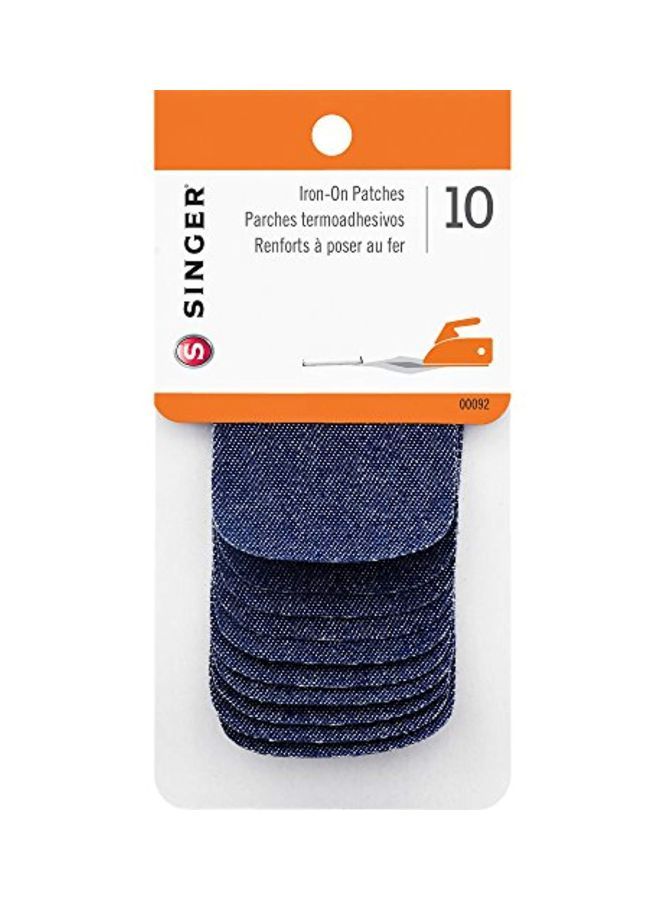 NIBEMINENT 10-Piece Iron-On Denim Patches Blue 2x3inch - Image 2