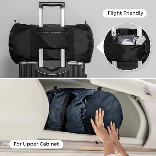 pack all Lightweight Travel Duffel Bag, Water-Resistant Sports Gym Bag, 32L Foldable Weekender Bag for Fitness, Hiking and Camping (Navy Blue) - Image 4