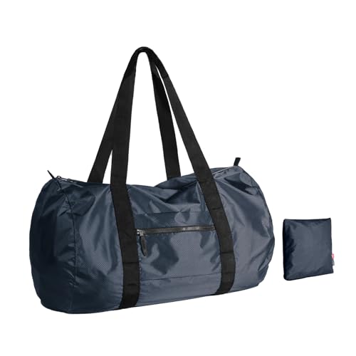 pack all Lightweight Travel Duffel Bag, Water-Resistant Sports Gym Bag, 32L Foldable Weekender Bag for Fitness, Hiking and Camping (Navy Blue) - Image 1