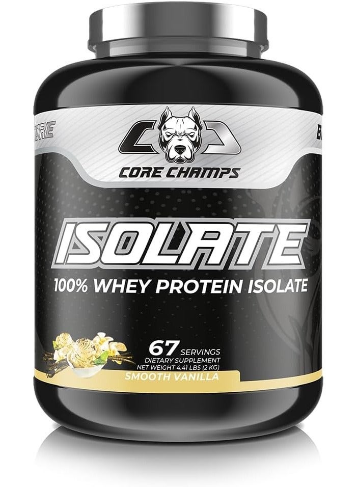 كور تشامبس 100% بروتين مصل الحليب المعزول | 25 جرام بروتين | 6 جرام BCAA | 67 حصة (فانيليا ناعمة، 2 كجم) - Image 2