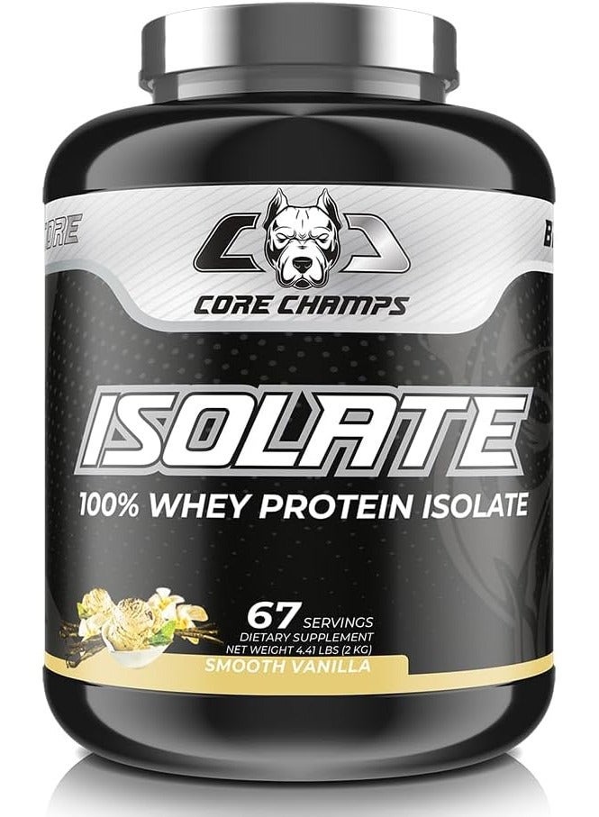 كور تشامبس 100% بروتين مصل الحليب المعزول | 25 جرام بروتين | 6 جرام BCAA | 67 حصة (فانيليا ناعمة، 2 كجم) - Image 1