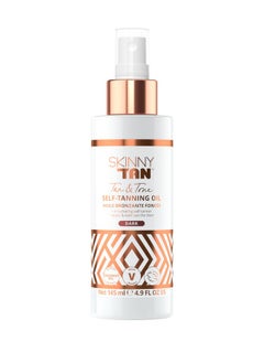 Skinny Tan Skinny Tan Tan and Tone Self Tanning Oil Spray - No Need to Rinse - Hydrating and Toning Self Tanner for Healthier Looking Skin - Blurs Appearance of Stretch Marks - Dark Self Tan - 4.9 oz  - Image 1