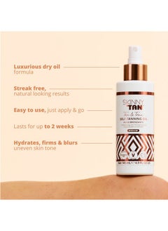 Skinny Tan Skinny Tan Tan and Tone Self Tanning Oil Spray - No Need to Rinse - Hydrating and Toning Self Tanner for Healthier Looking Skin - Blurs Appearance of Stretch Marks - Dark Self Tan - 4.9 oz  - Image 2