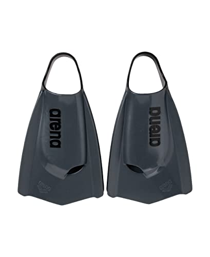 Arena Unisex Adult Powerfin Pro II Swim Training Fins Men and Women Silicone Short Blade Flippers LeftRight Customized Black Size 95105
