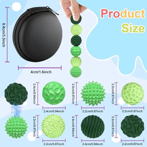 Playexen 6PCS Magnetic Sensory Fidget Balls Silicone Magnetic Balls Fidget Toys for Adults Stress Anxiety Relief Sensory Toys Fun Gifts for Men Women Purple Small - Image 5