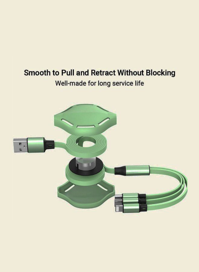 NIBEMINENT 3-In-1 Retractable Charging Cable Yellow - Image 3