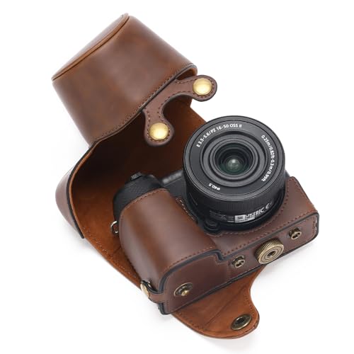 Hargedis for Sony ZVE10 II case Premium PU Full Body Leather Camera Case Bag for Sony ZVE10 II Fit 1650mm Lens with Camera Shoulder Strap - Image 1