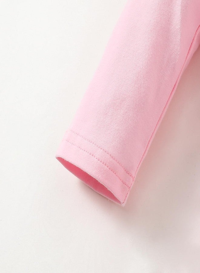 Magic Park 6M-14Y Baby Short Long Sleeve Tee Tops Toddler T-Shirt Kids Solid Color Shirts Boys Girls Casual Blouse (Long Tee Pink, 2-3 Years) - Image 4