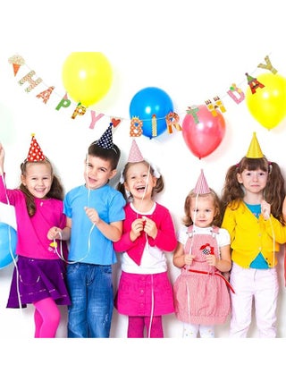 25 Pcs Party Set, 1 Colorful Banner, 3 Glasses, 10 Whistles, 11 Cone Hats for Festive Decor for Boys Girls Photo Props Class Celebrations (Classic Style) - view 5