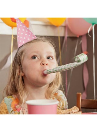 25 Pcs Party Set, 1 Colorful Banner, 3 Glasses, 10 Whistles, 11 Cone Hats for Festive Decor for Boys Girls Photo Props Class Celebrations (Classic Style) - view 3