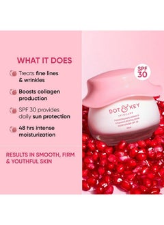 Dot & Key Pomegranate + Multipeptide Anti Ageing Moisturizer Spf 30; Reduces Fine Lines & Wrinkles| For Mature & Normal To Dry Skin; Vitamin E Infused Face Cream; Boosts Collagen; 48Hr Moisture 60Ml  - Image 3