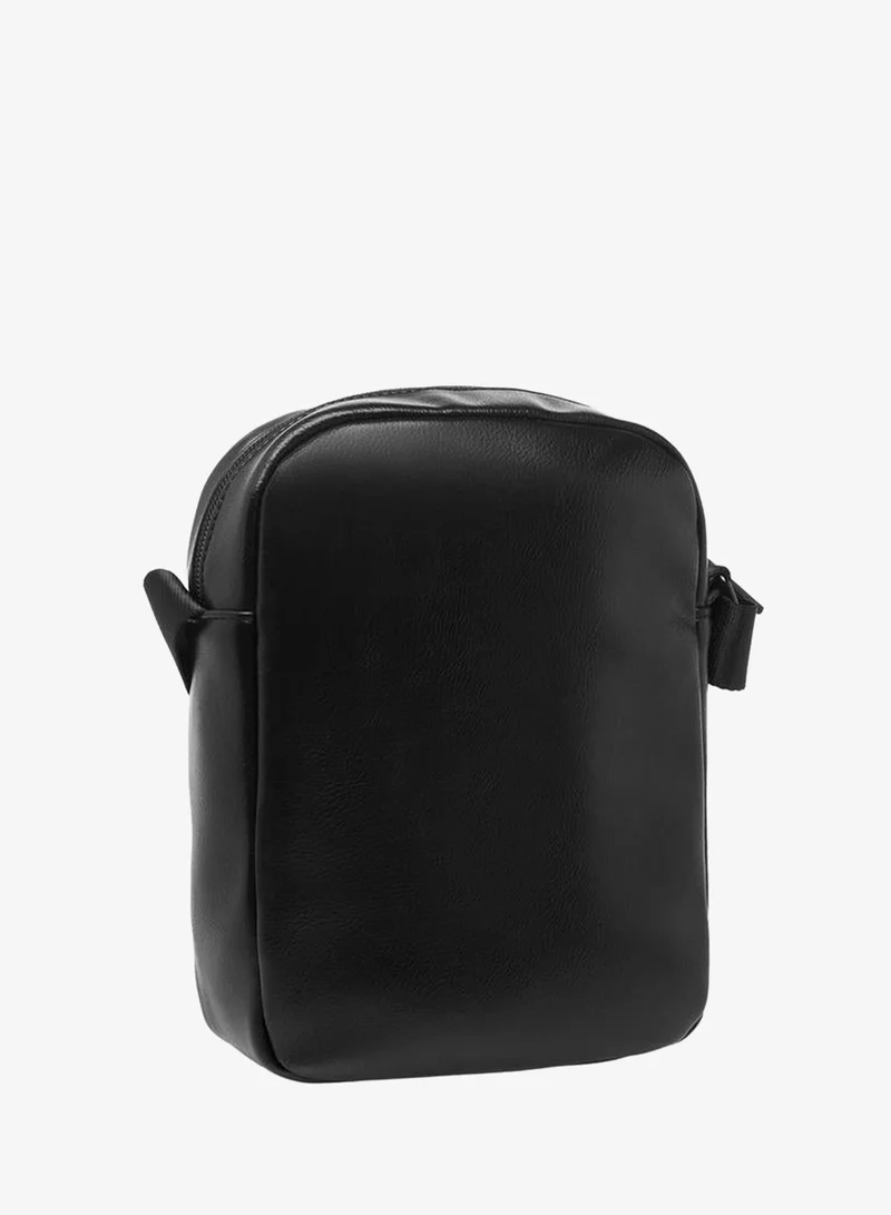 Lee Cooper BLACK Panelled Crossbody Bag with Zip Closure for Men | Best Price UAE