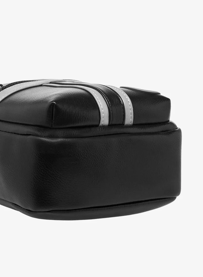Lee Cooper BLACK Panelled Crossbody Bag with Zip Closure for Men | Best Price UAE