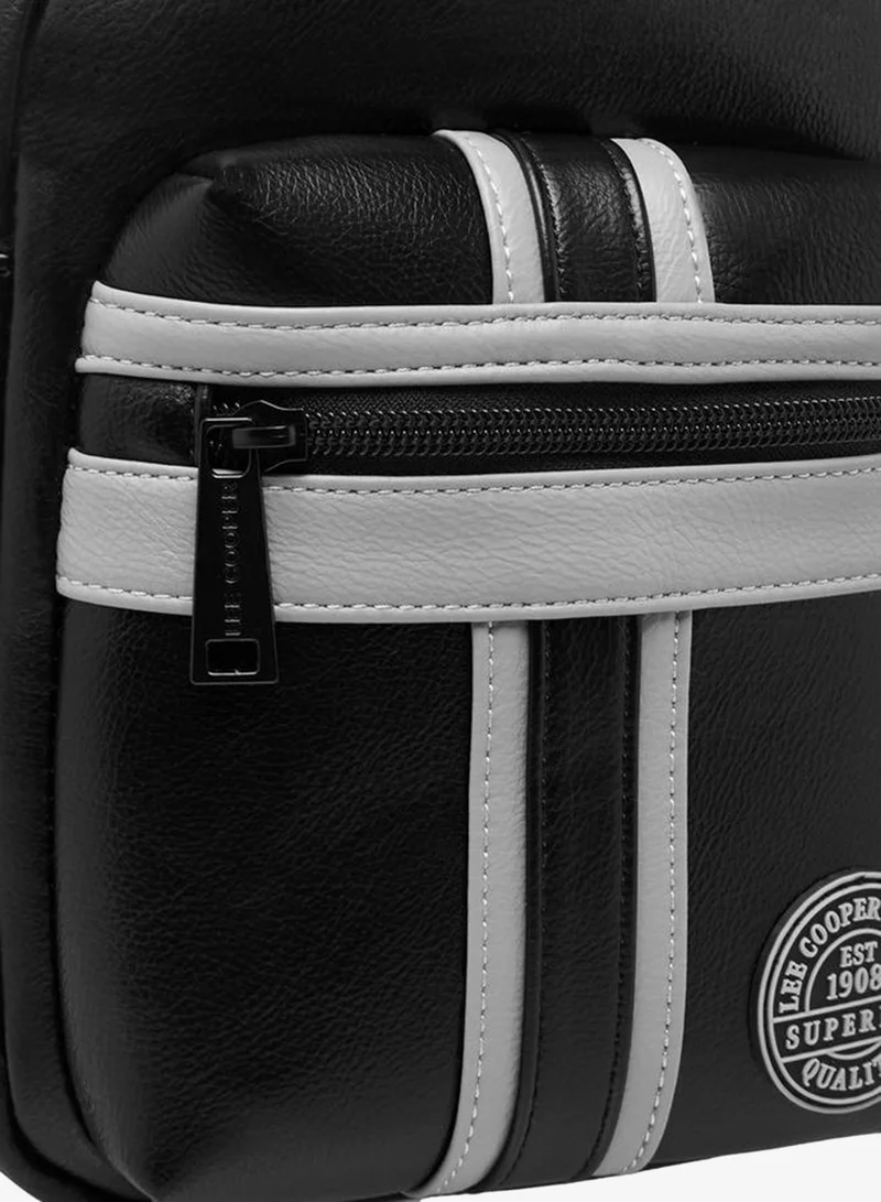 Lee Cooper BLACK Panelled Crossbody Bag with Zip Closure for Men | Best Price UAE