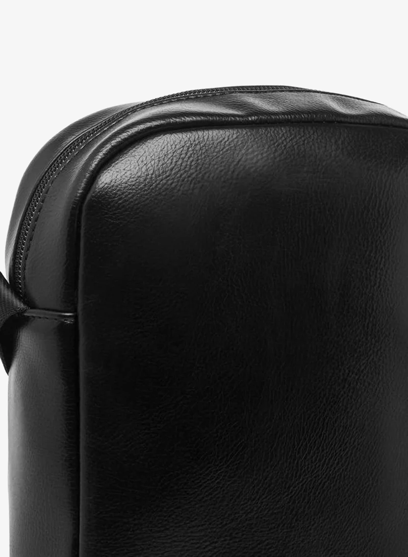 Lee Cooper BLACK Panelled Crossbody Bag with Zip Closure for Men | Best Price UAE