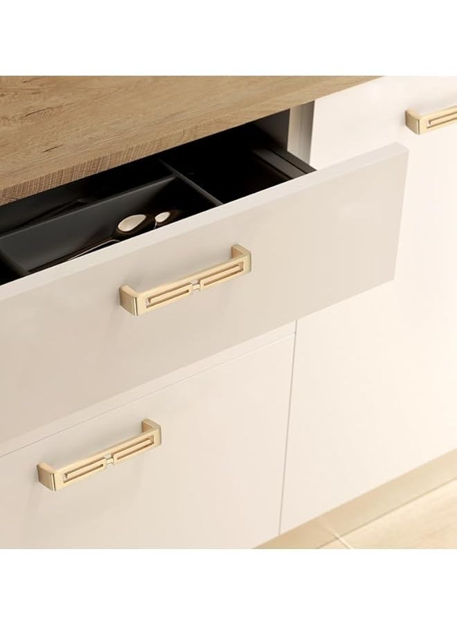 PROMASS promass 4 Pcs of Chinese Cabinet Hardware Handles, Drawer Pulls, Closet Handles Stylish Golden Copper Handles Double-Hole Handle  - Image 2