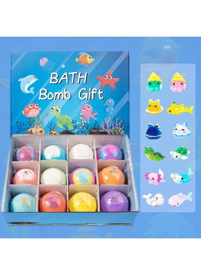 Bath 12 Pieces Bath Bombs for Kids, Handmade Bath Bombs with Surprise Toys Inside, Soda Salt Balls, Natural Organic Earth and Sea Bubble Baths Fizzy Toys to Moisturize Dry Skin for Boys and Girls - Image 3