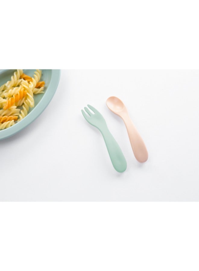 inochi Inochi Amori Baby Feeding Set | Dinnerware | Self Feeding for Toddlers & Kids | Toddler Cutlery Kit | Reusable Odorless BPA Free | Dishwasher & Microwave Safe | Made in Vietnam | Weaning Tray Utensils | Plate Bowl Spoon Fork Cup | Milky Orange + Tea Green 6pcs  - Image 5