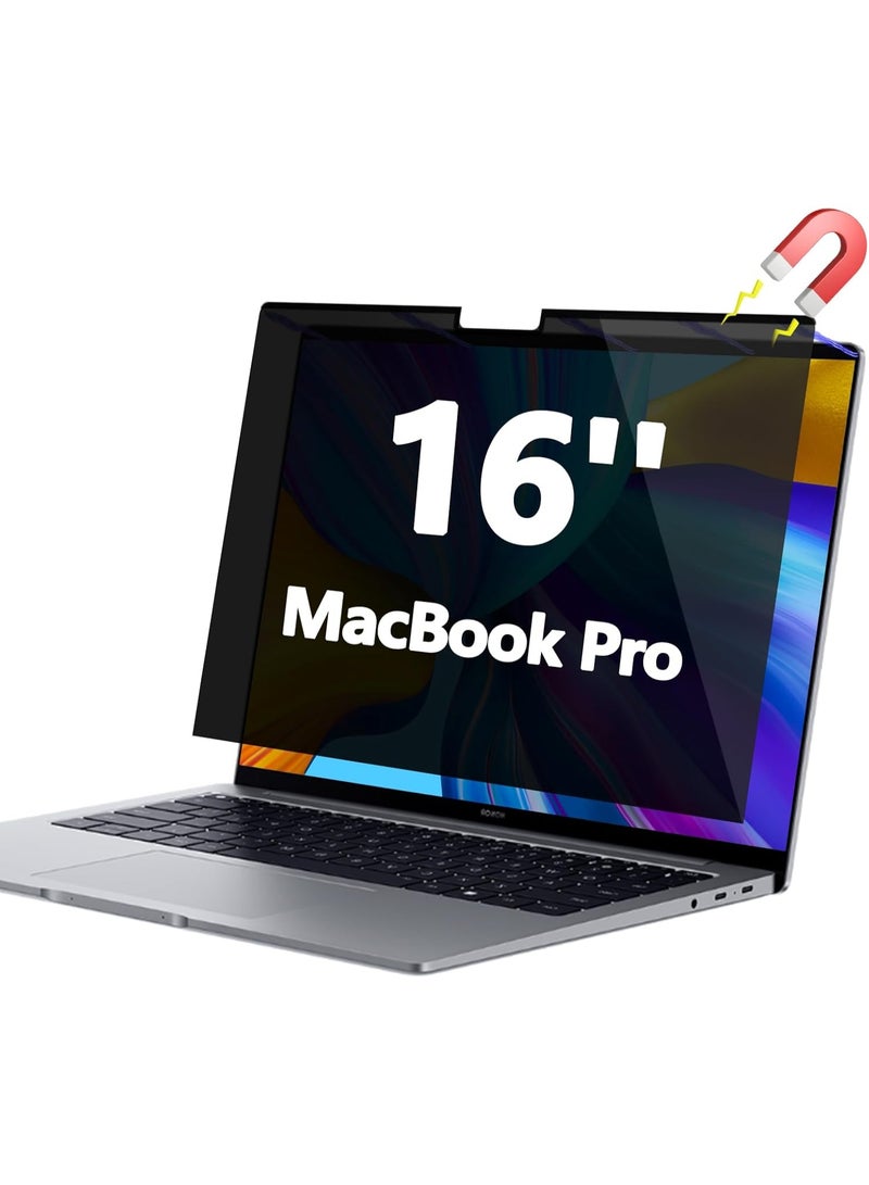 Magnetic Privacy Screen for 16 Inch MacBook Pro (2021-2026, M1, M2, M3, M4, M5 Pro, Max), Removable Matte Computer Privacy Shield Anti Glare Blue Light Filter, Anti-Spy Anti Glare for Mac 16'' Protector - Image 1