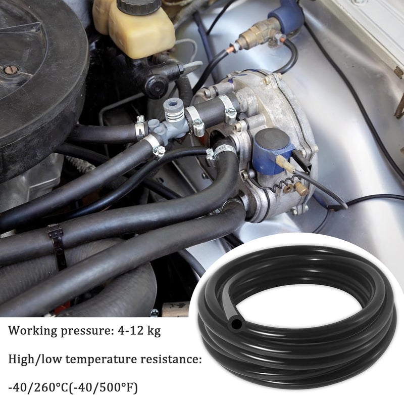 vvag 10 FT Vacuum Hose Automotive, Tubing Hose Silicone Pipe Vacuum Hose Kit Vacuum Tubing Hose Line Replacement Car Accessories for Car Truck SUV(Black) (3/16 Inch) - Image 3