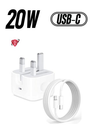 iPhone 20W Fast Charger | USB-C Wall Fast Charging Adapter with 1m USB-C to Lightning Cable | Compatible with iPhone 14, 14 Pro, 14 Pro Max, 13, 12, SE 2020, 11, XR, XS Max, X, iPad - pzsku/Z1E0D6EE0EC04C100DAB5Z/45/_/1738267224/2e973c2a-b3d9-49aa-8b88-3063096017dd